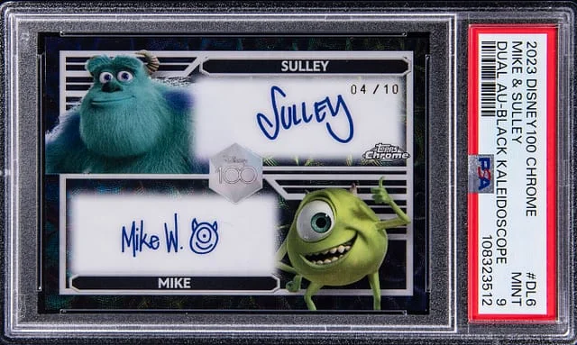 2024 Topps Chrome Mike & Sully Disney 100 Dual Autograph Black Kaleidoscope #DL-6 card image