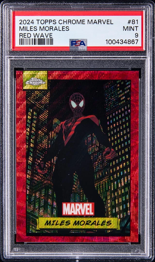 2024 Topps Chrome Miles Morales Marvel Red Wave #81 card image
