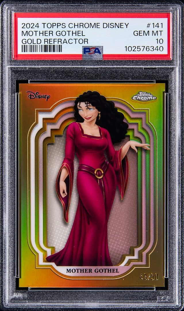 2024 Topps Chrome Mother Gothel Disney Gold Refractor #141 card image