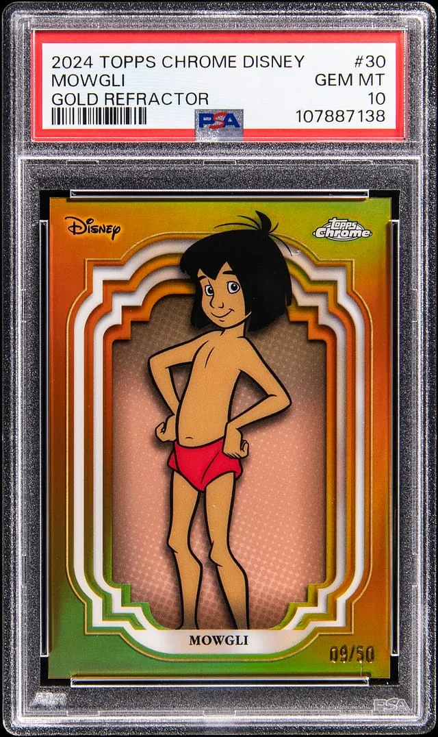 2024 Topps Chrome Mowgli Disney Gold Refractor #30 card image