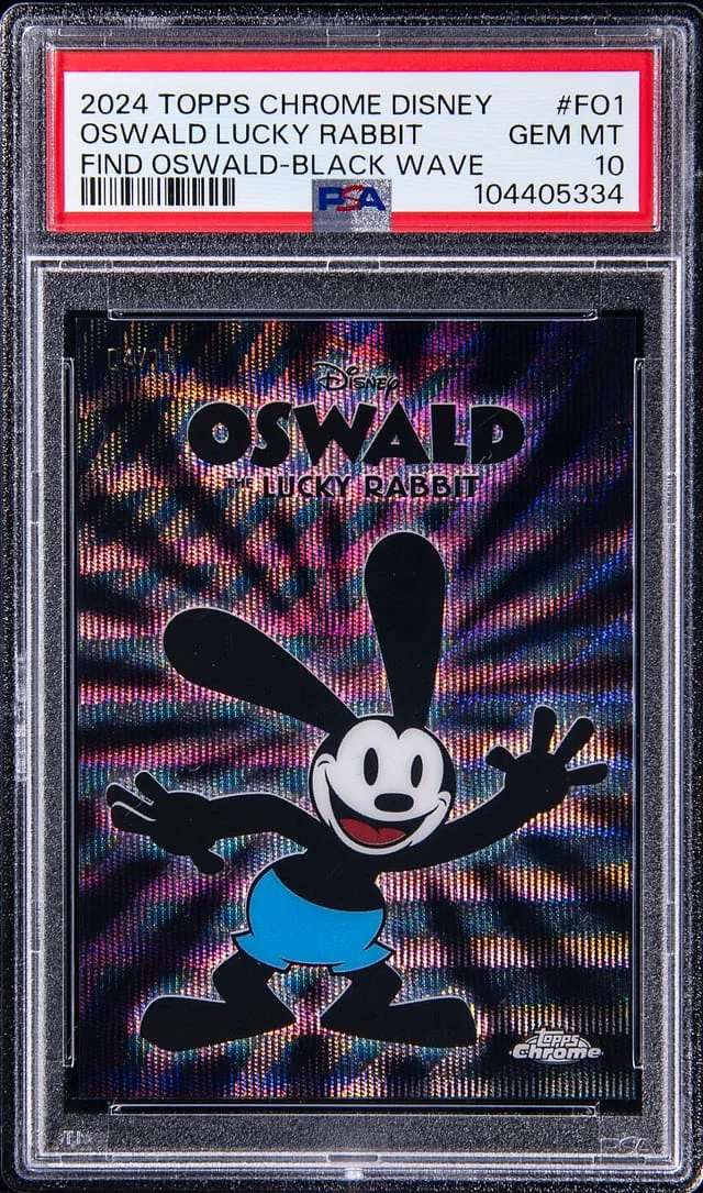 2024 Topps Chrome Oswald The Lucky Rabbit Disney Find Oswald Black Wave #FO-1 card image