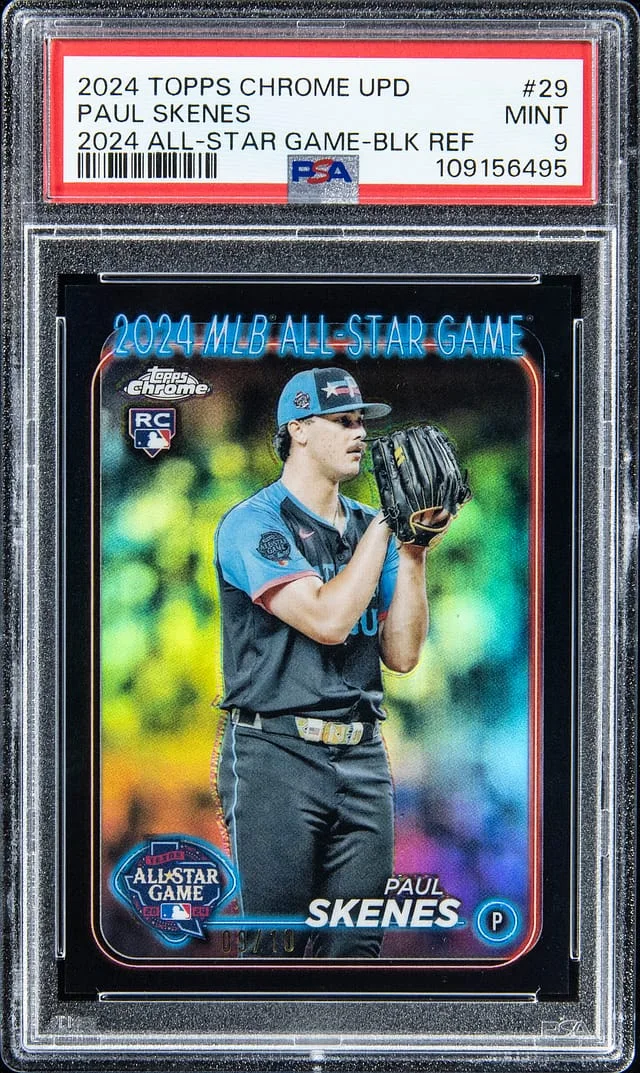 2024 Topps Chrome Paul Skenes 2024 All-Star Game Black Refractor #29 card image