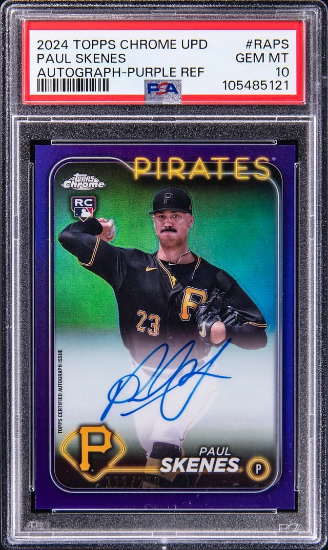 2024 Topps Chrome Paul Skenes Autograph Purple Refractor #RA-PS card image