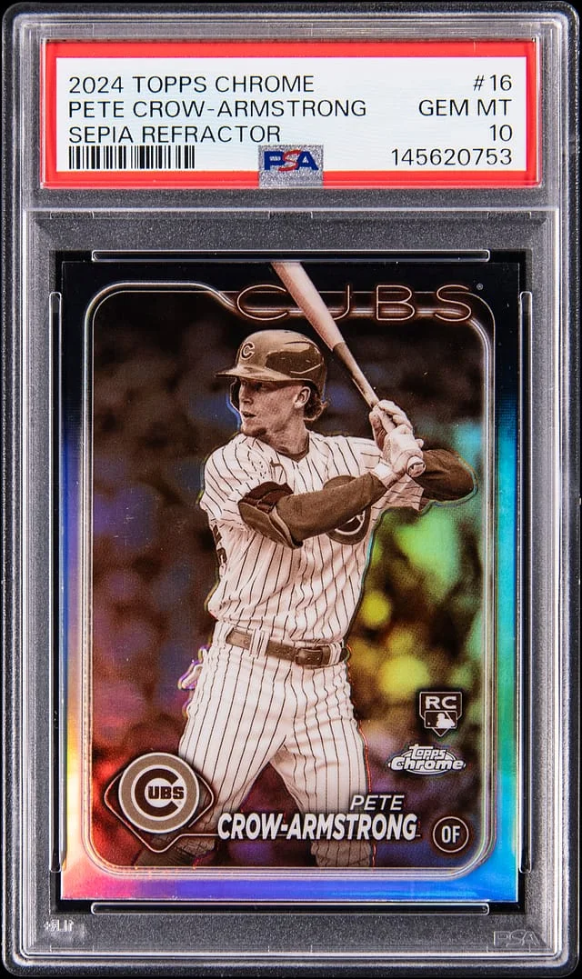 2024 Topps Chrome Pete Crow-Armstrong Sepia Refractor #16 card image