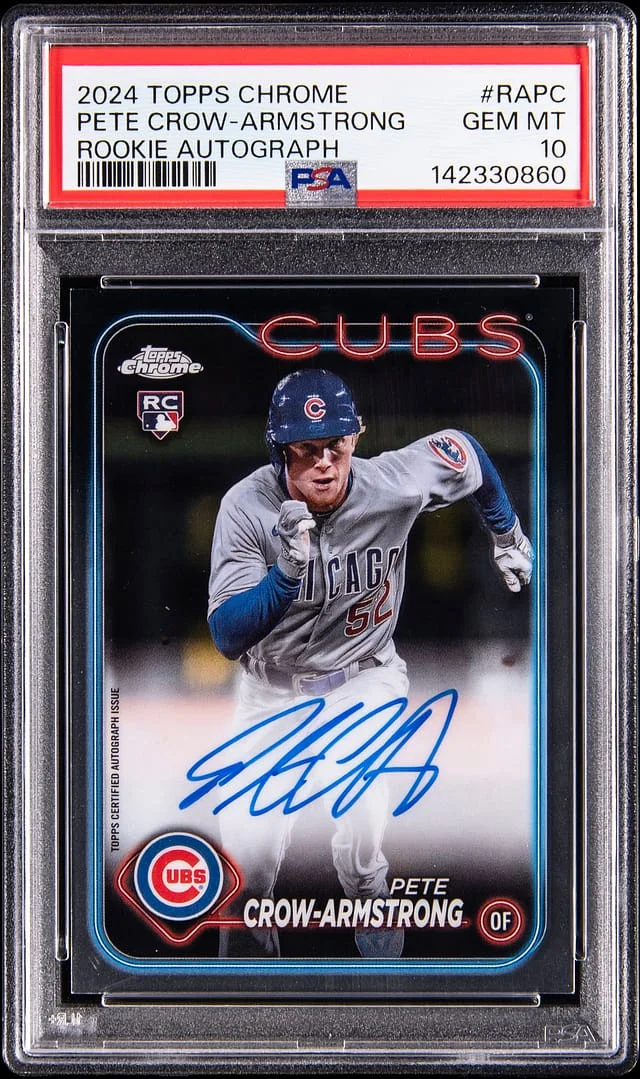 2024 Topps Chrome Pete Crow-Armstrong Autograph Purple Speckle Refractor #RA-PC card image