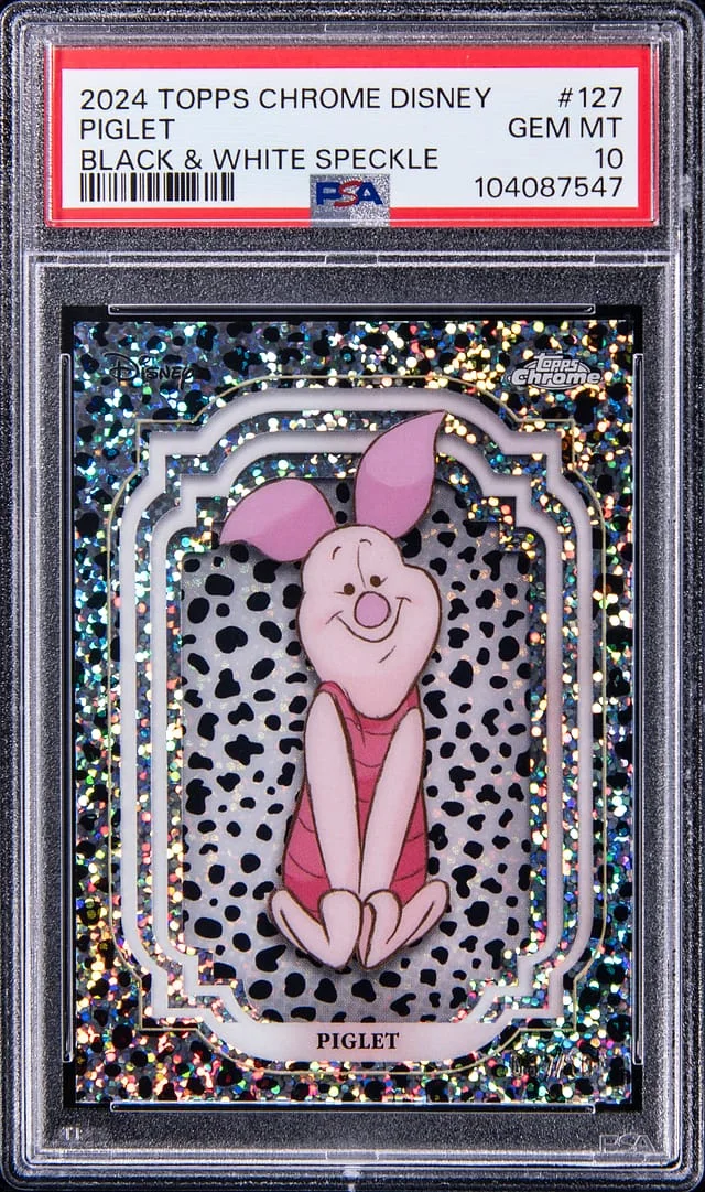 2024 Topps Chrome Piglet Disney Black & White Speckle #127 card image
