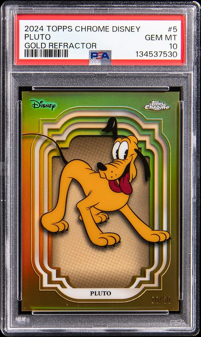 2024 Topps Chrome Pluto Disney Gold Refractor #5 card image