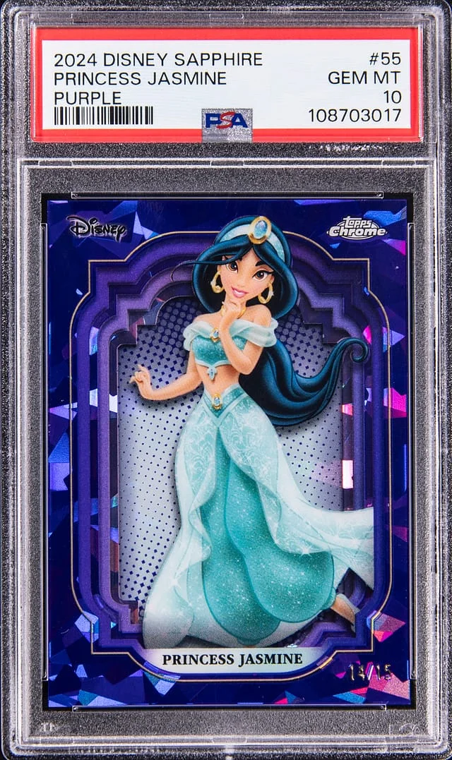 2024 Topps Chrome Princess Jasmine Disney Sapphire Purple #55 card image