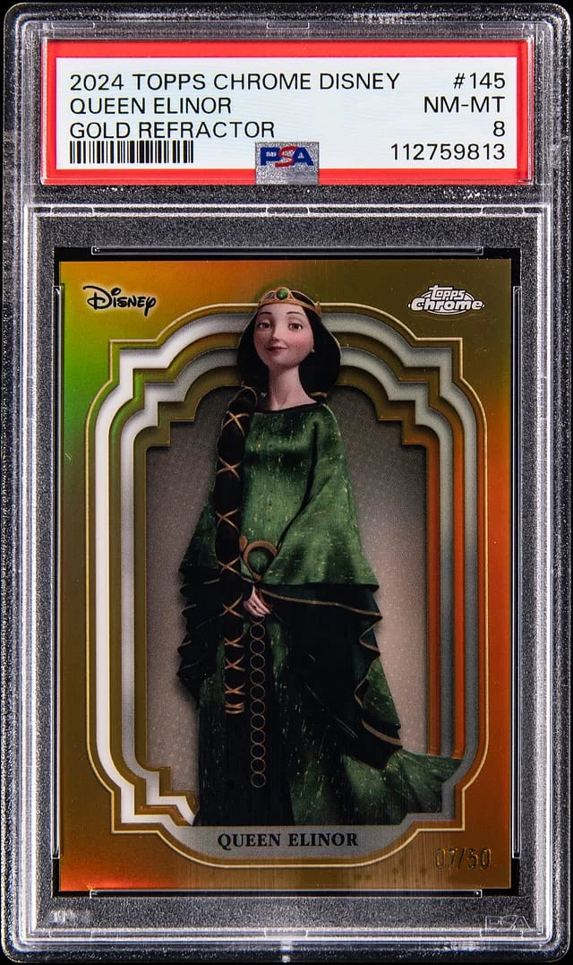 2024 Topps Chrome Queen Elinor Disney Gold Refractor #145 card image