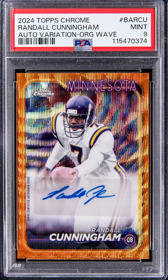 2024 Topps Chrome Randall Cunningham Autograph Variation Orange Wave #BA-RCU card image
