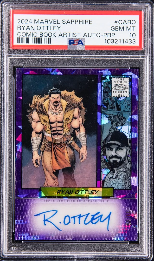 2024 Topps Chrome Ryan Ottley Marvel Sapphire Comic Book Artist Autograph Purple #CARO card image