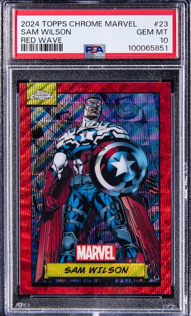 2024 Topps Chrome Sam Wilson Marvel Red Wave #23 card image