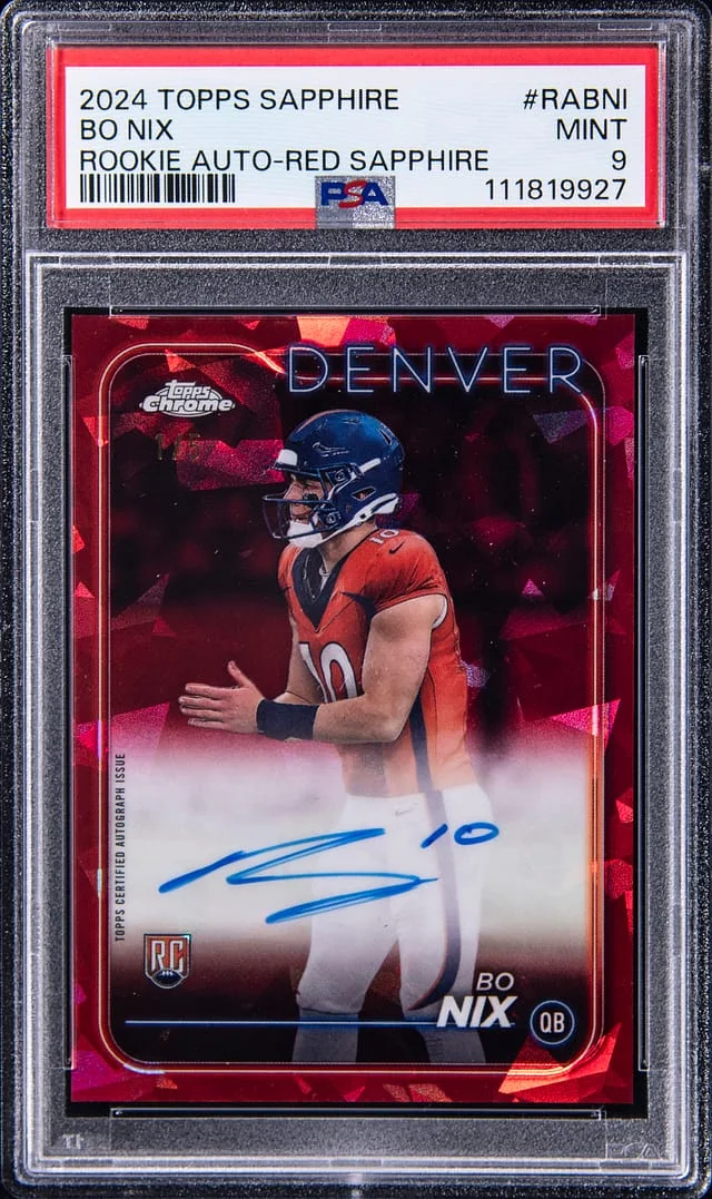 2024 Topps Chrome Sapphire Bo Nix Autograph Red #RA-BNI card image