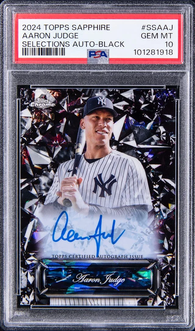 2024 Topps Chrome Sapphire Edition Aaron Judge Sapphire Selections Autographs Black #SSA-AJ card image