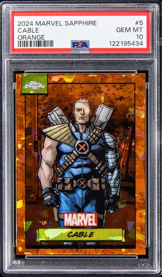 2024 Topps Chrome Sapphire Edition Cable Marvel Orange #5 card image