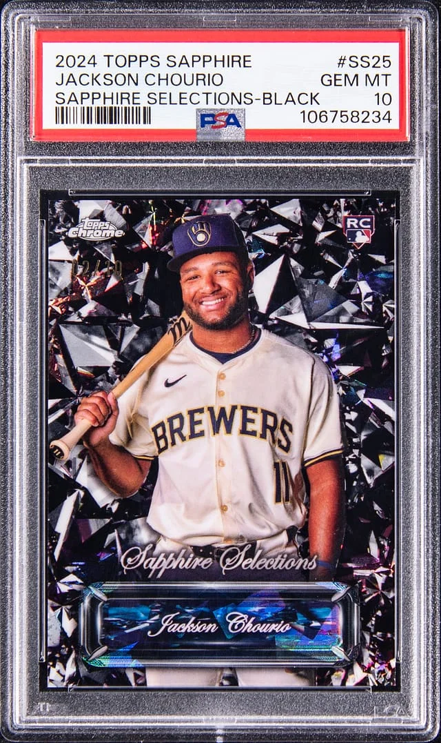 2024 Topps Chrome Sapphire Edition Jackson Chourio Sapphire Selections Black #SS-25 card image