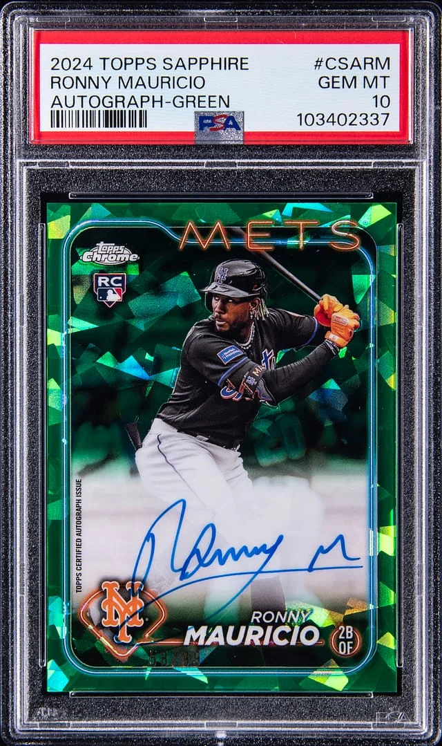 2024 Topps Chrome Sapphire Edition Ronny Mauricio Autograph Green #CSARM card image