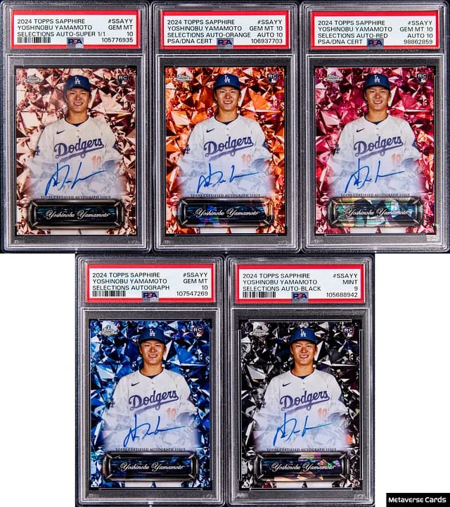 2024 Topps Chrome Sapphire Edition Yoshinobu Yamamoto Sapphire Selections Autographs #SSA-YY card image