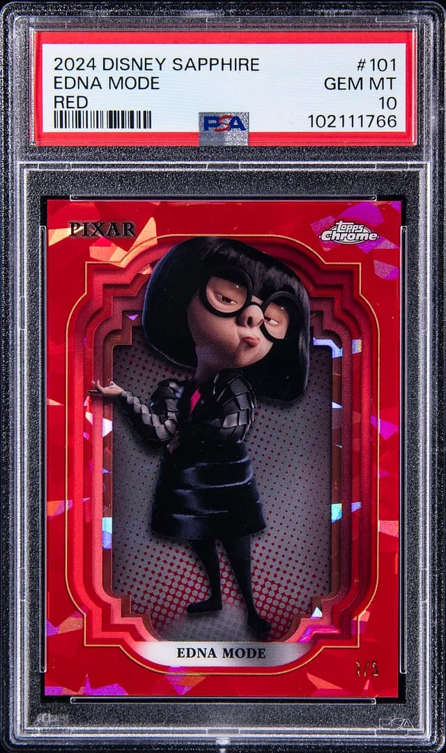 2024 Topps Chrome Sapphire Edna Mode Disney Edition Red #101 card image