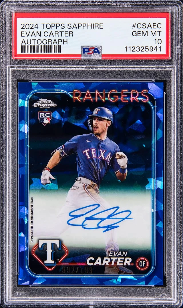 2024 Topps Chrome Sapphire Evan Carter Autograph #CSA-EC card image