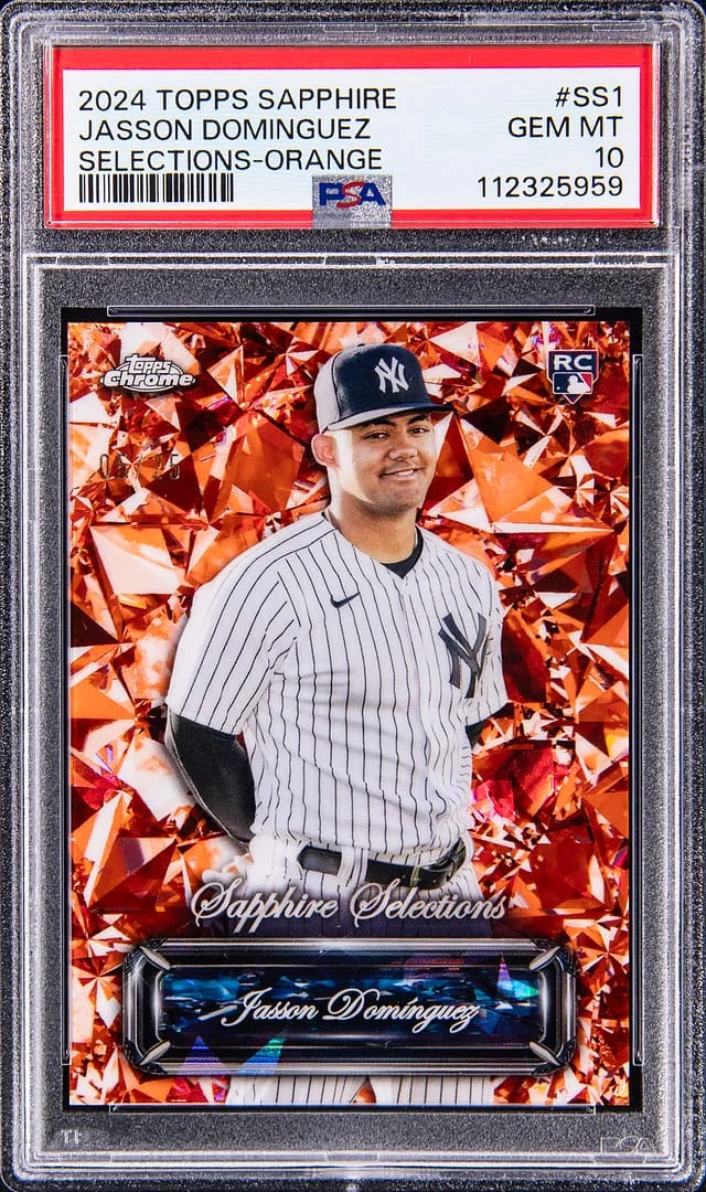 2024 Topps Chrome Sapphire Jasson Dominguez Selections Orange Refractor #SS-1 card image