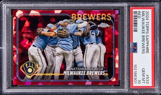 2024 Topps Chrome Sapphire Milwaukee Brewers Red #533 card image