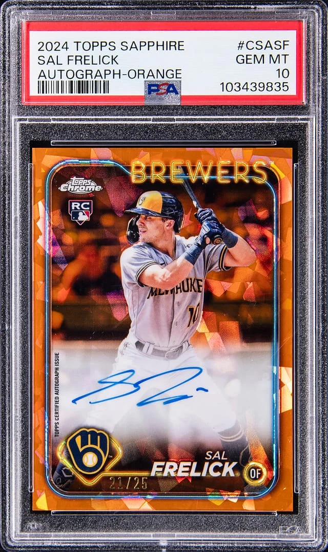 2024 Topps Chrome Sapphire Sal Frelick Autograph Orange Refractor #CSA-SF card image