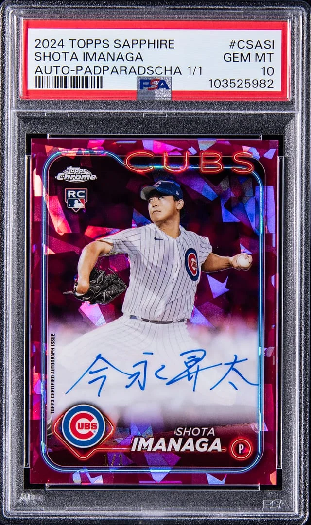 2024 Topps Chrome Sapphire Shota Imanaga Autographs Gold Refractor #CSA-SI card image