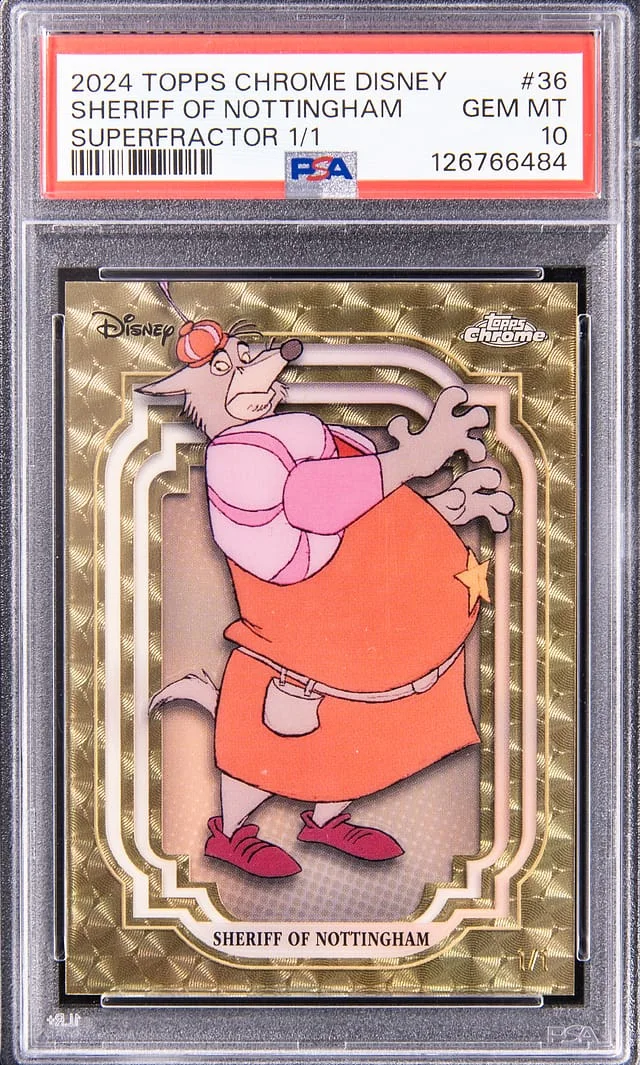 2024 Topps Chrome Sheriff of Nottingham Disney Sapphire Edition Padparadscha #36 card image