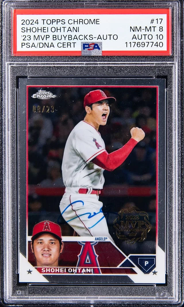 2024 Topps Chrome Shohei Ohtani 23 MVP Buybacks Auto #17 card image