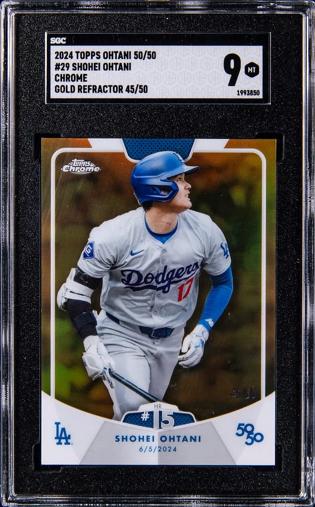 2024 Topps Chrome Shohei Ohtani 50/50 Gold Refractor #29 card image