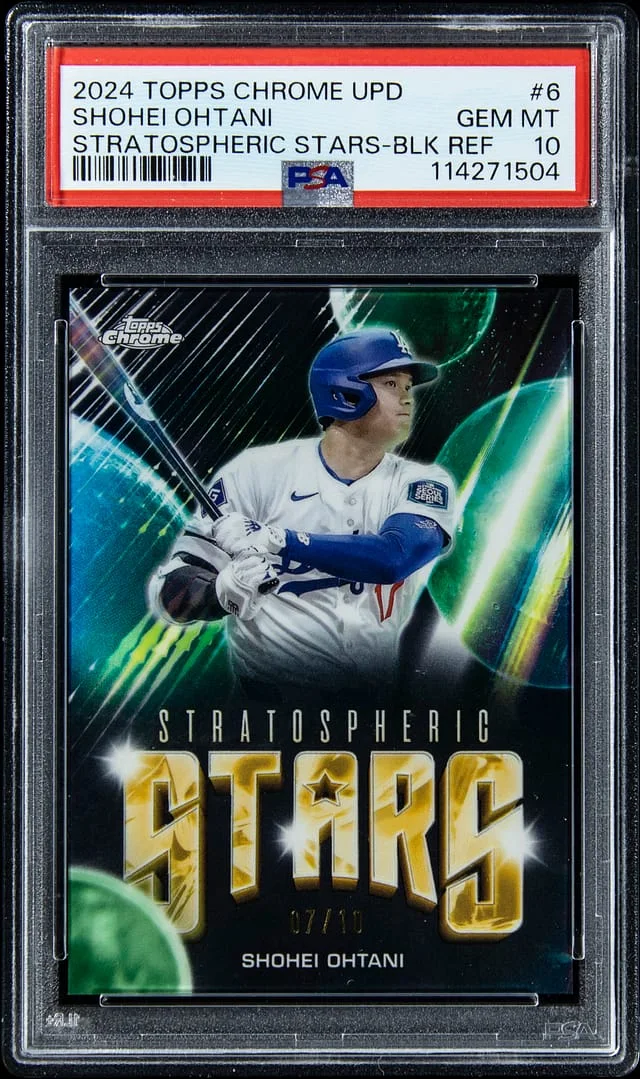 2024 Topps Chrome Shohei Ohtani Stratospheric Stars Black Refractor #6 card image