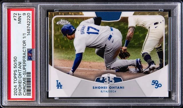 2024 Topps Chrome Shohei Ohtani 50/50 SuperFractor #72 card image