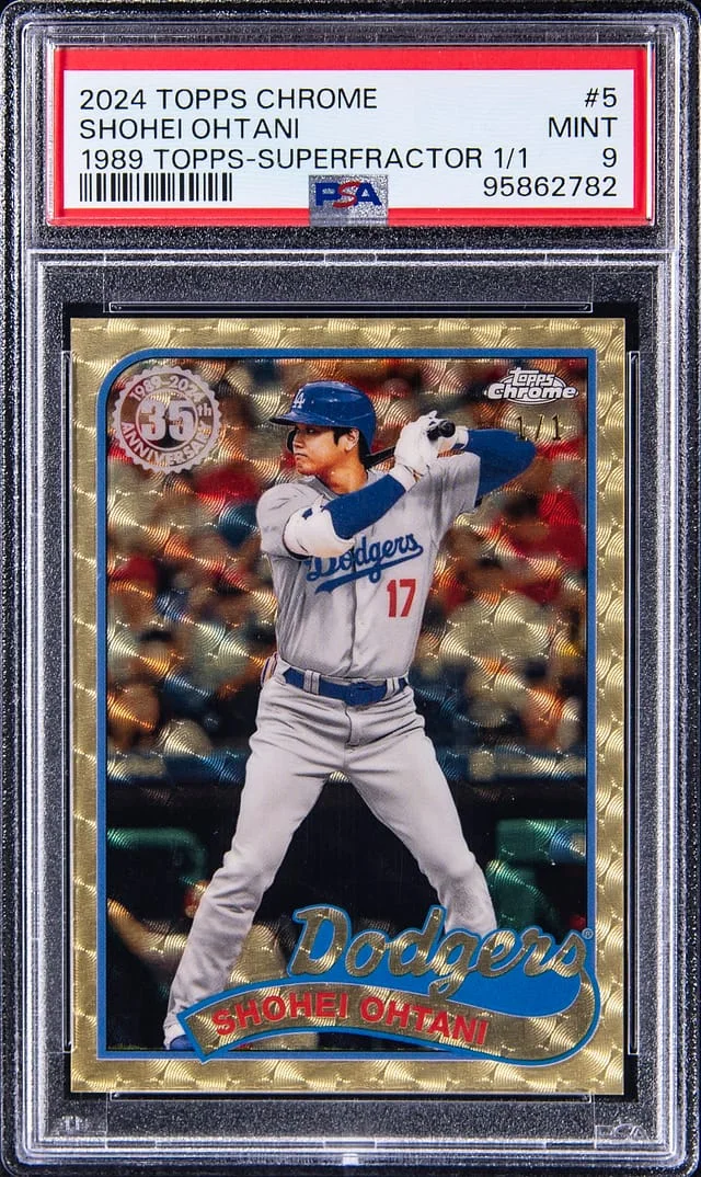 2024 Topps Chrome Shohei Ohtani 1989 Topps Baseball SuperFractor #89CB-5 card image