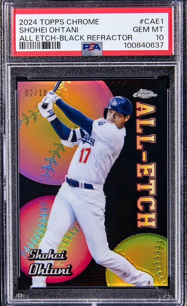 2024 Topps Chrome Shohei Ohtani All Etch Black Refractor #CAE1 card image