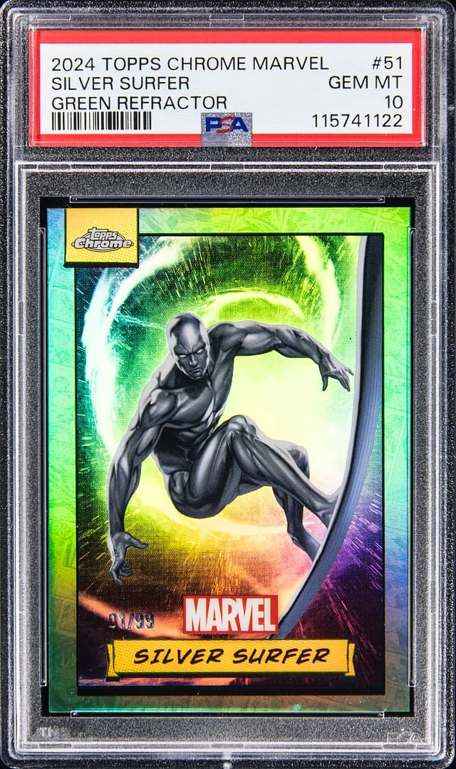 2024 Topps Chrome Silver Surfer Marvel Green Refractor #51 card image