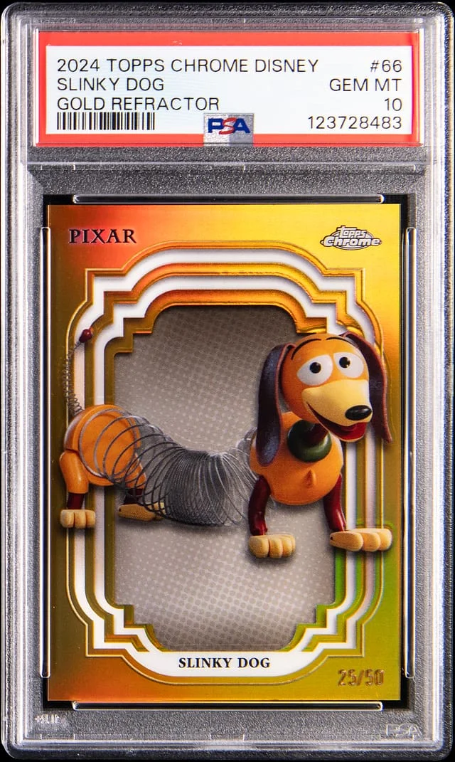 2024 Topps Chrome Slinky DOg Disney Gold Refractor #66 card image