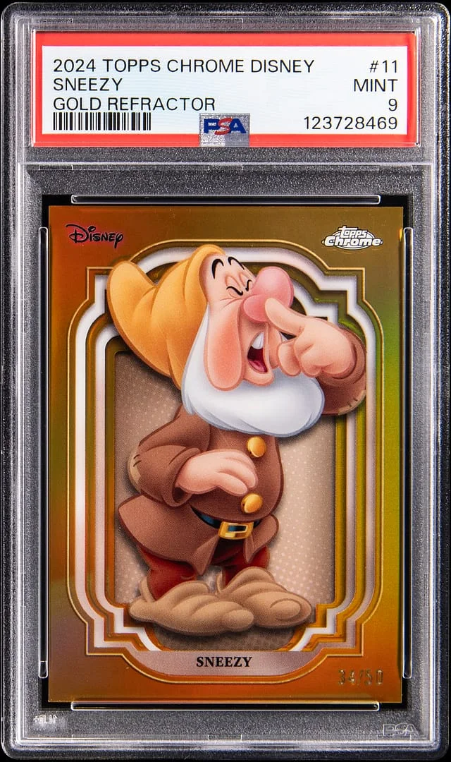 2024 Topps Chrome Sneezy Disney Gold Refractor #11 card image