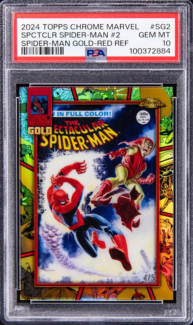 2024 Topps Chrome Spectacular Spider-Man #2 Marvel Spider-Man Gold Red Refractor #SG-2 card image