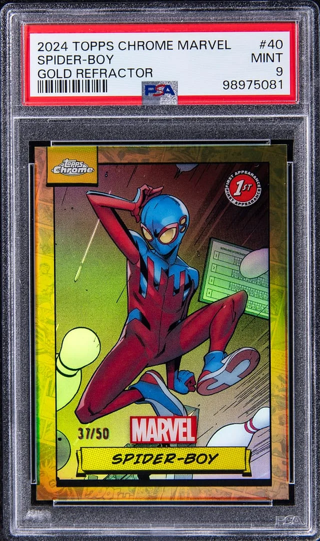 2024 Topps Chrome Spider-Boy Marvel Gold Refractor #40 card image