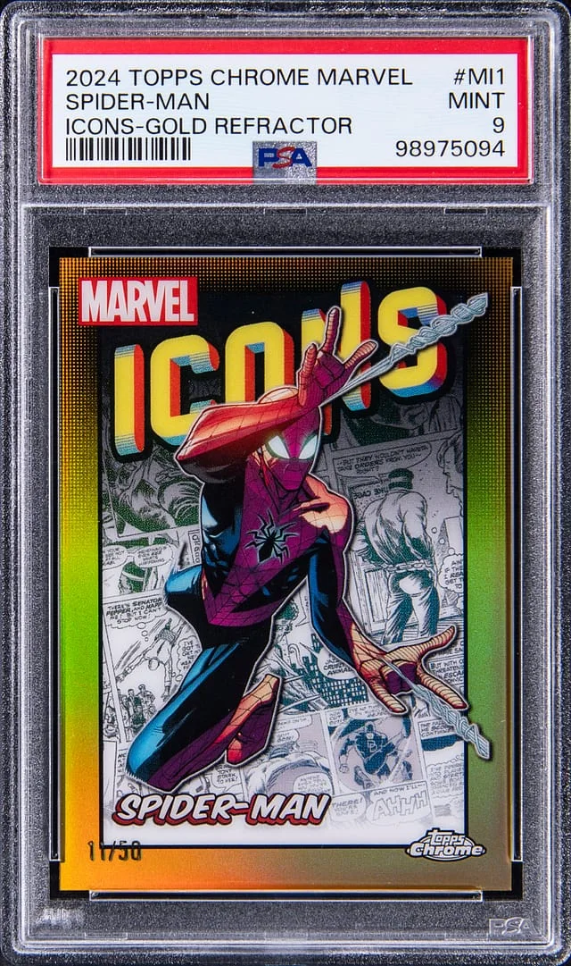 2024 Topps Chrome Spider-Man Marvel Icons Black Wave #MI-1 card image