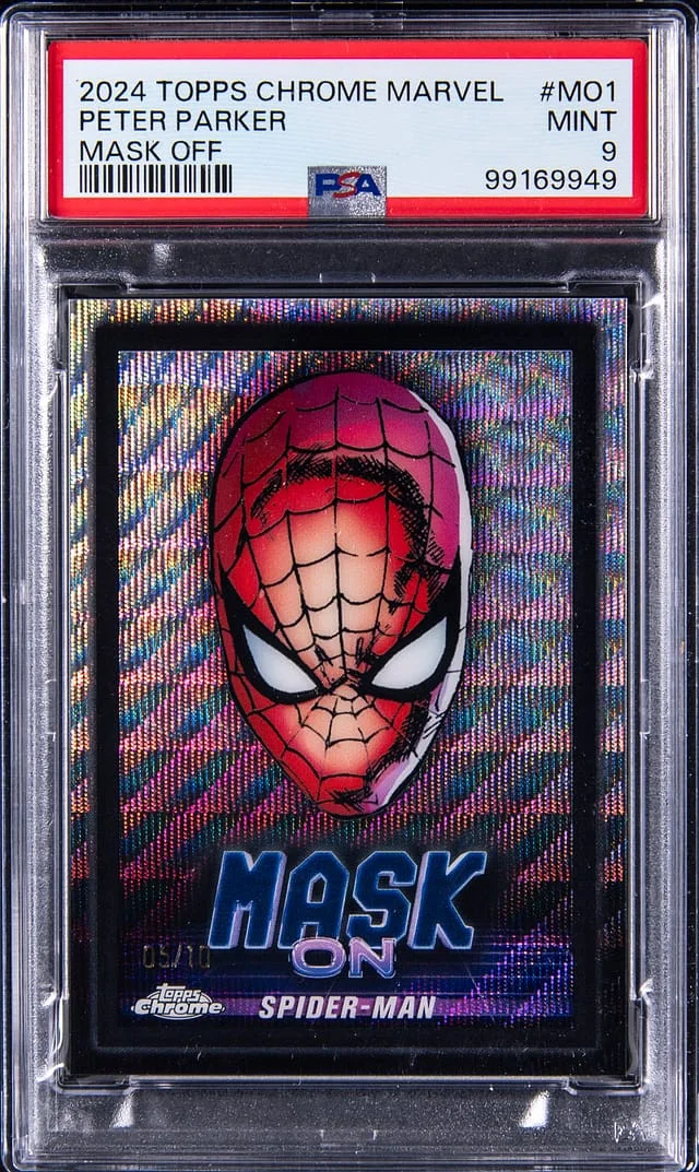2024 Topps Chrome Spider-Man Marvel Mask Off #MO-1 card image