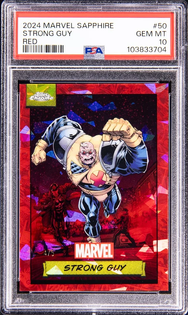 2024 Topps Chrome Strong Guy Marvel Sapphire Red #50 card image