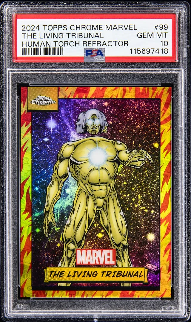 2024 Topps Chrome The Living Tribunal Marvel Human Torch Refractor #99 card image