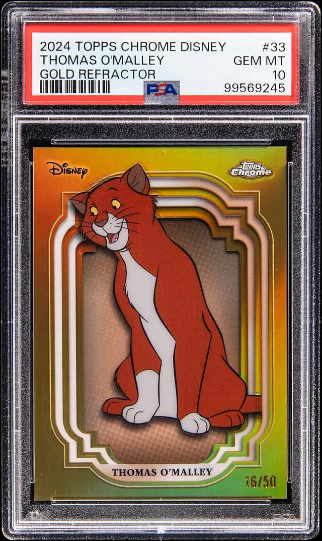 2024 Topps Chrome Thomas O'Malley Disney Gold Refractor #33 card image