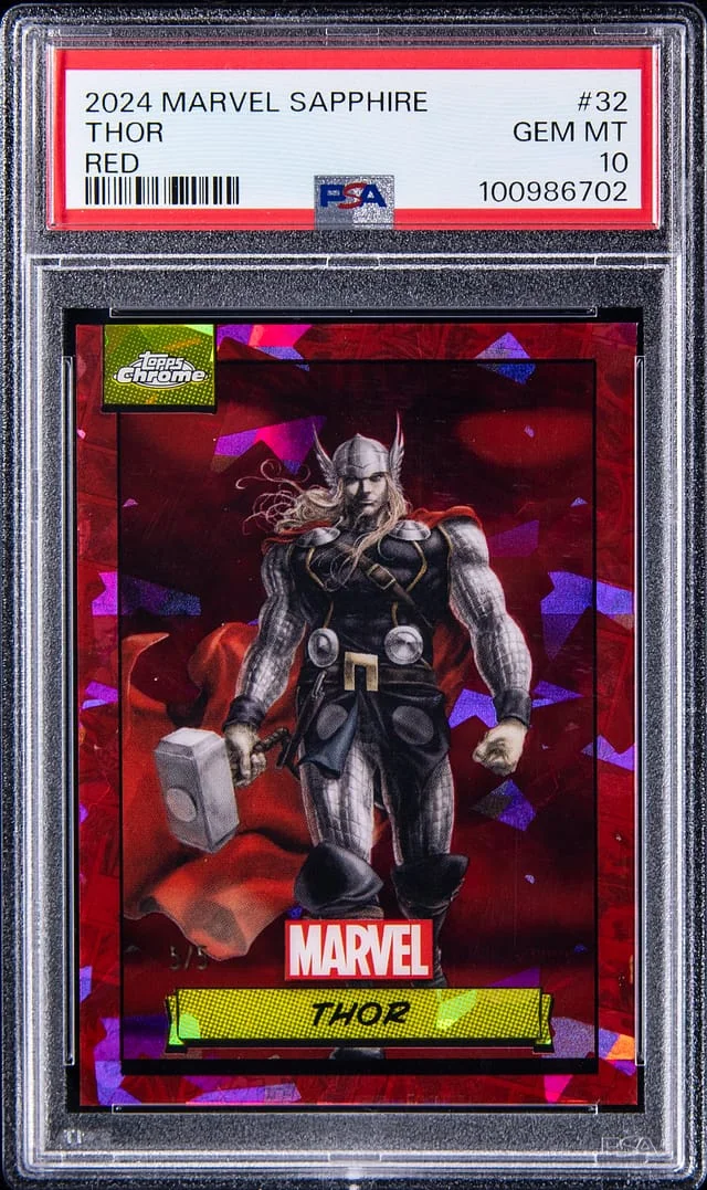 2024 Topps Chrome Thor Marvel Gold Refractor #32 card image