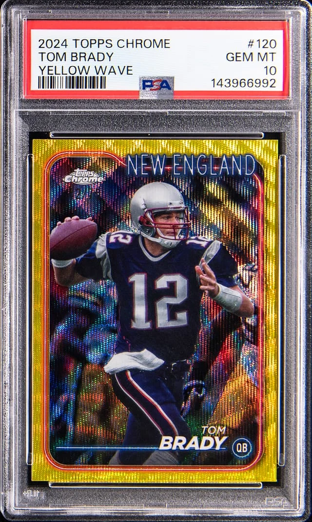 2024 Topps Chrome Tom Brady Yellow Wave #120 card image