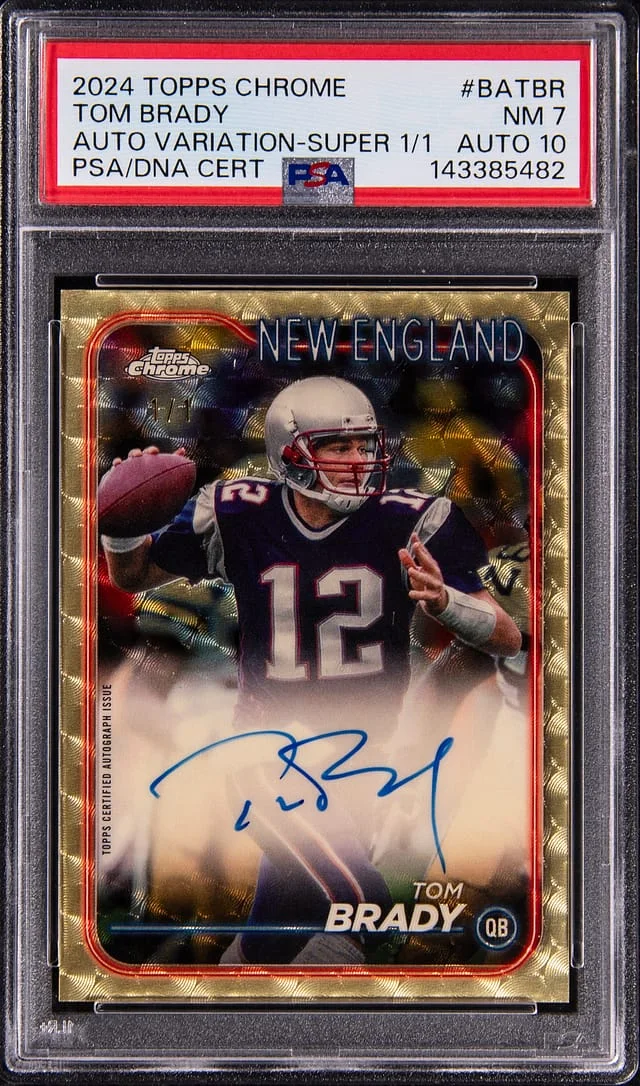2024 Topps Chrome Tom Brady Autograph Variation SuperFractor #BA-TBR card image