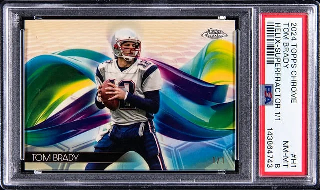 2024 Topps Chrome Tom Brady Helix SuperFractor #H-1 card image
