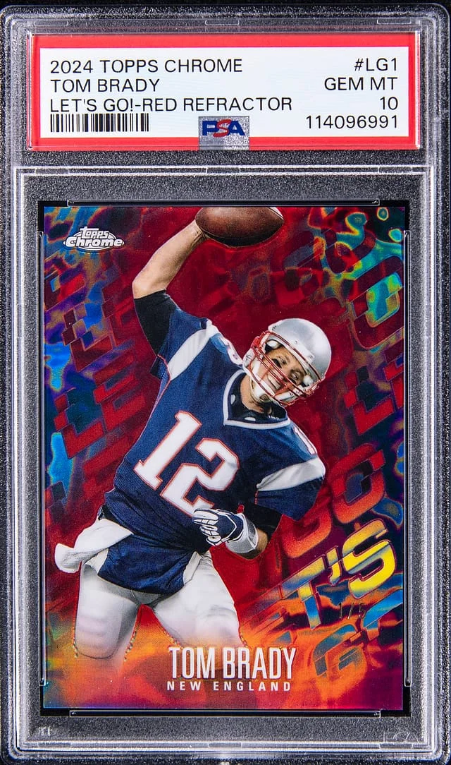 2024 Topps Chrome Tom Brady Let's Go! Red Refractor #LG1 card image